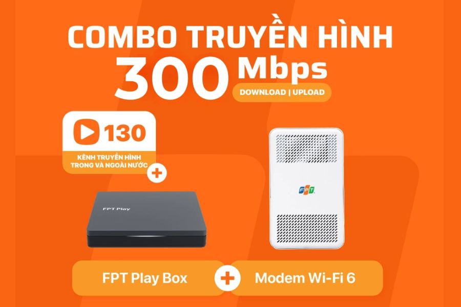 Combo Giga FPT là gói cước tích hợp Internet cáp quang và Truyền hình FPT Play