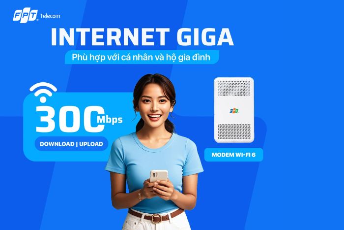 Gói Giga FPT là gói cước Internet tiêu chuẩn, giá rẻ phổ biến nhất của FPT Telecom