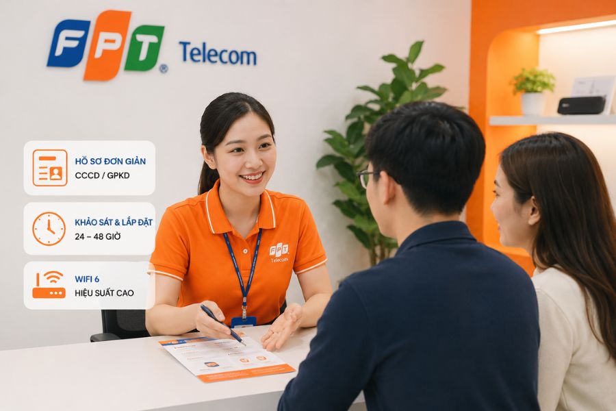 Thủ đăng ký lắp đặt đơn giản, thuận tiện đối với khách hàng sử dụng 