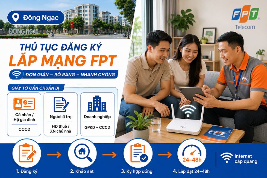 Thủ tục đăng ký lắp mạng FPT tại Đông Ngạc