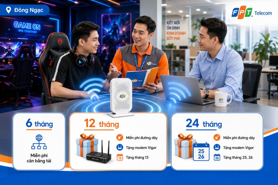 Chương trình khuyến mãi đăng ký lắp mạng FPT tại Đông Ngạc cho quán Game, Doanh Nghiệp