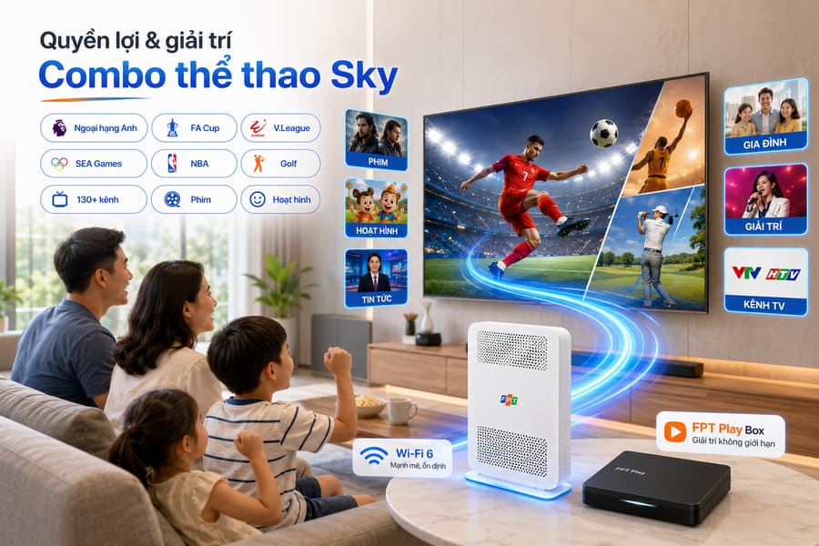 Quyền lợi và nội dung giải trí của combo thể thao Sky