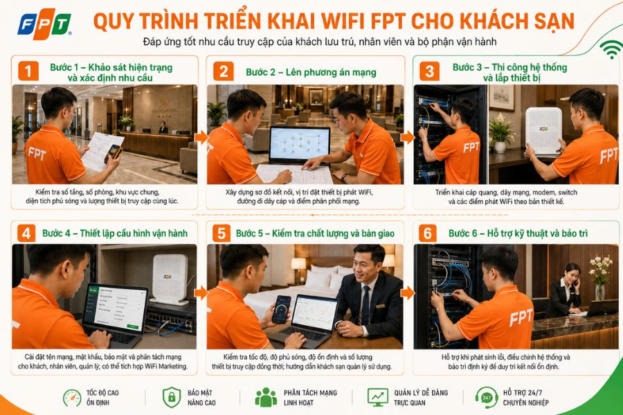 hướng dẫn lắp đặt wifi fpt cho khách sạn