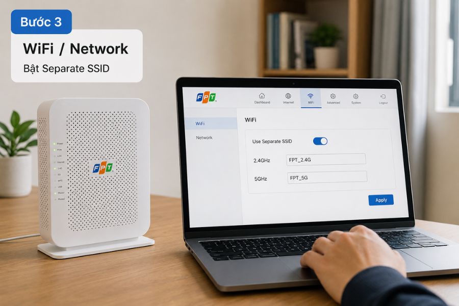 Cách thay đổi băng tần wifi