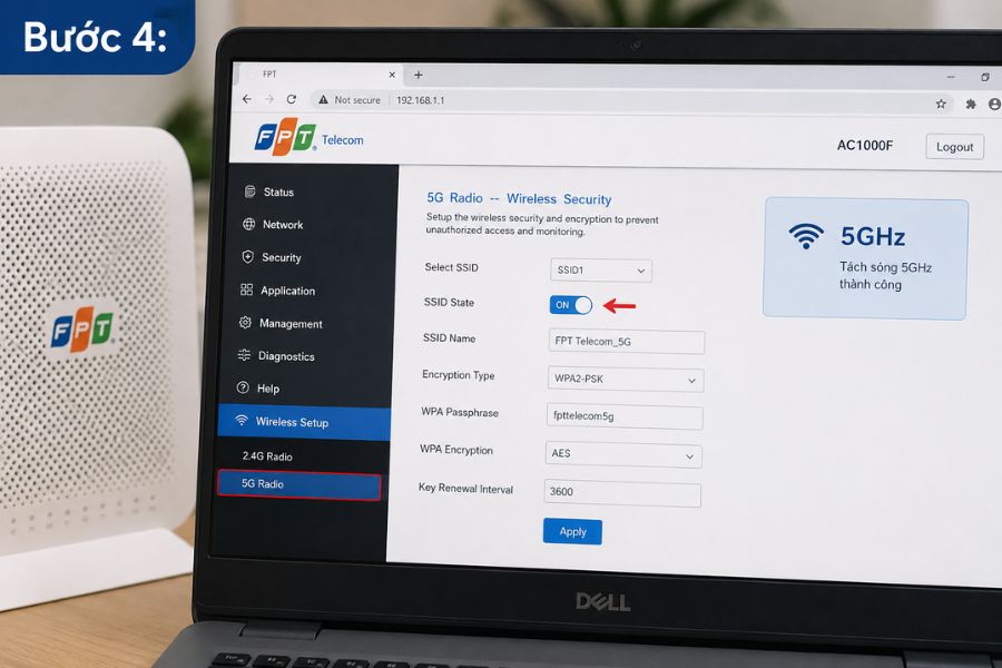 Cách thay đổi băng tần Wifi