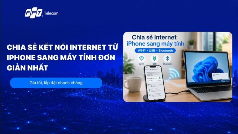 Chia sẻ kết nối internet từ iPhone sang máy tính đơn giản nhất