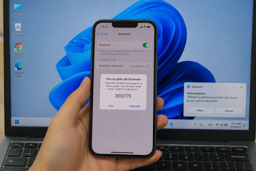 Chia sẻ kết nối internet từ iPhone sang máy tính