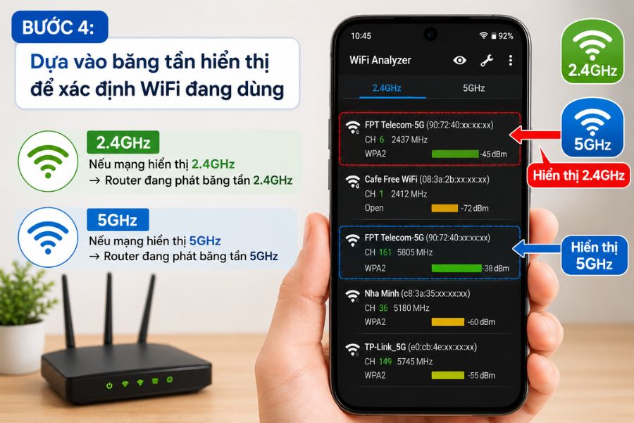 Kiểm tra băng tần wifi