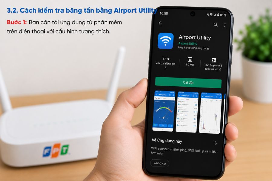 kiểm tra băng tần Wifi