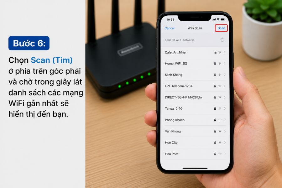 kiểm tra băng tần Wifi