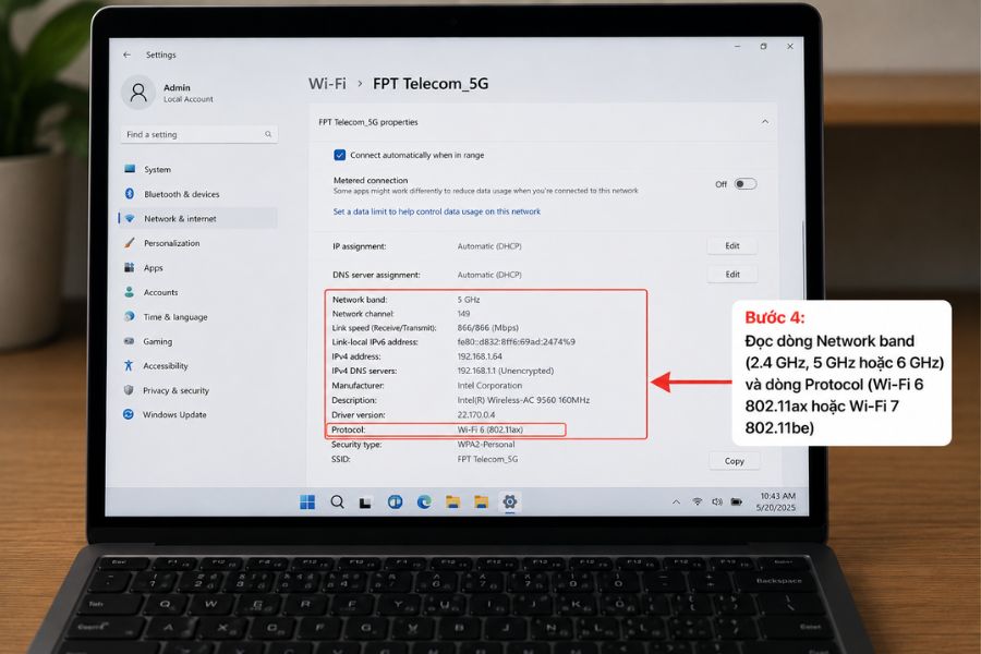 kiểm tra băng tần Wifi