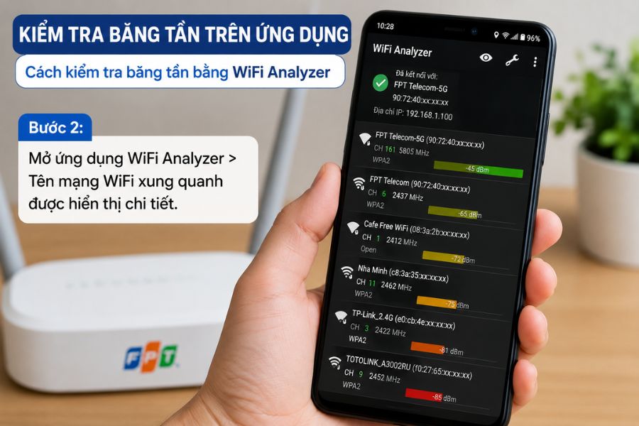Kiểm tra băng tần wifi