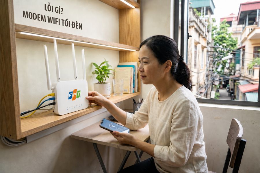 Modem WiFi không sáng đèn