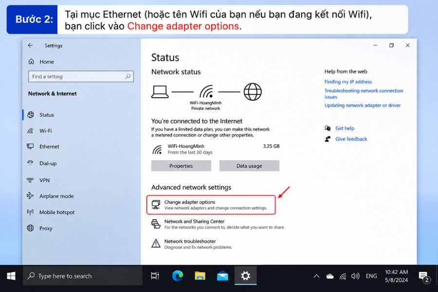 tăng tốc internet win 10