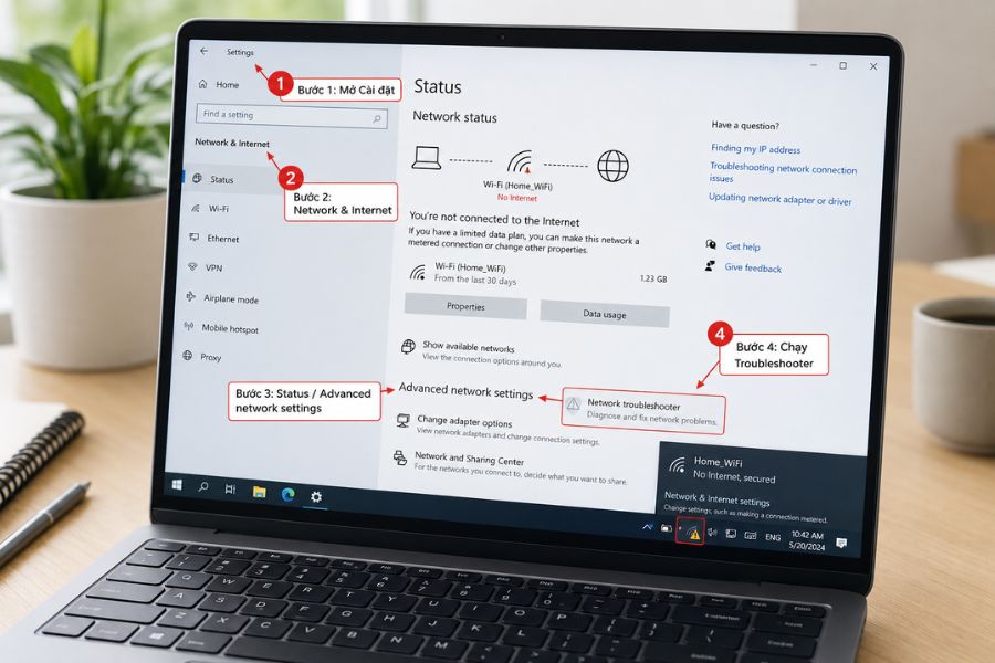 Wifi không có quyền truy cập internet