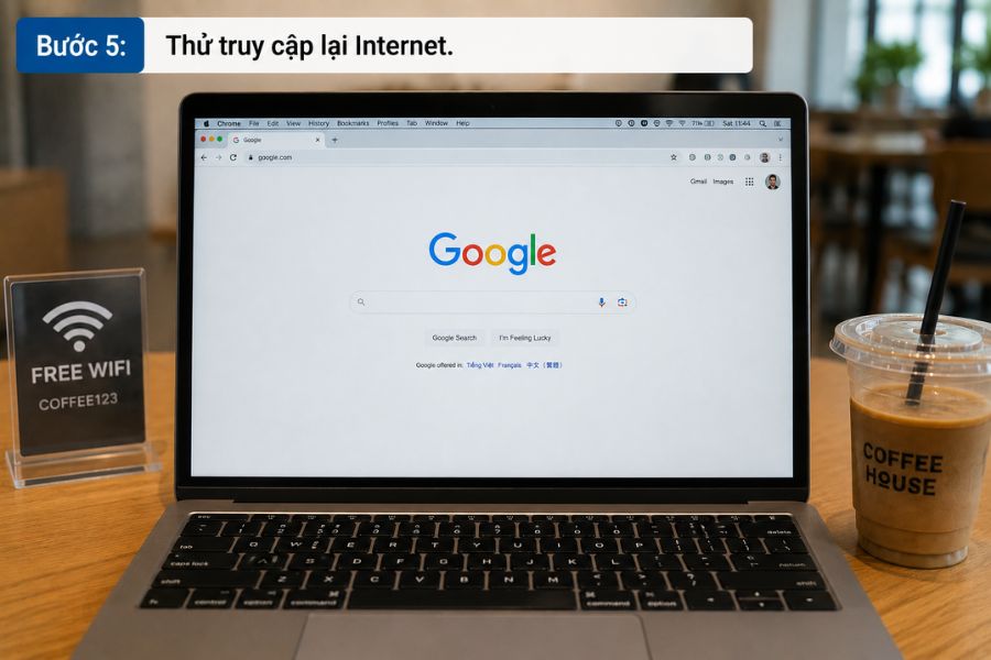 Wifi không có quyền truy cập internet
