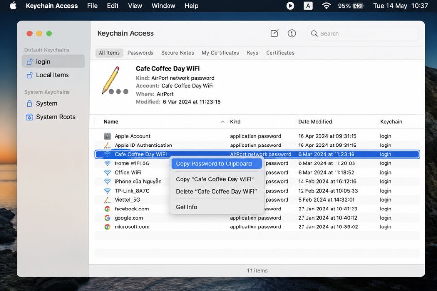 cách xem mật khẩu wifi