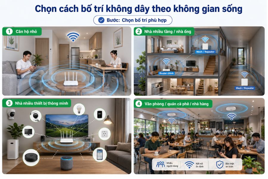 mạng không dây được kết nối bằng gì