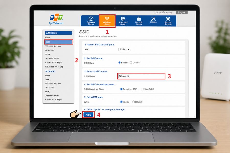 cách đổi tên wifi fpt