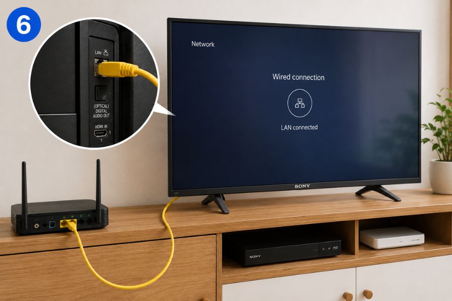 tivi sony không kết nối được internet