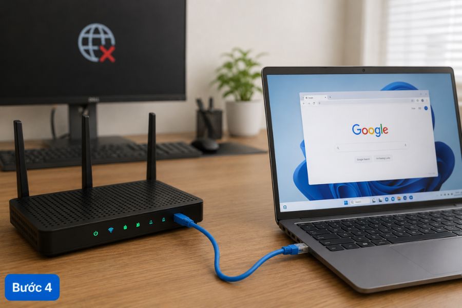 Cắm mạng LAN nhưng không vào được Internet