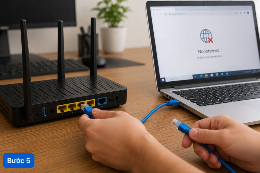 Cắm mạng LAN nhưng không vào được Internet