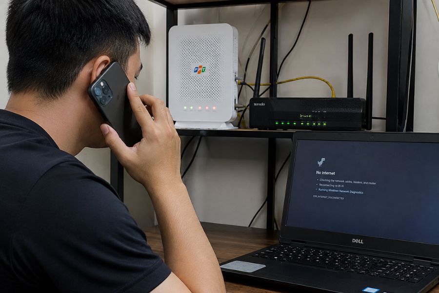 Cắm mạng LAN nhưng không vào được Internet