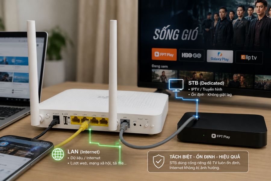 cổng stb trên modem fpt là gì