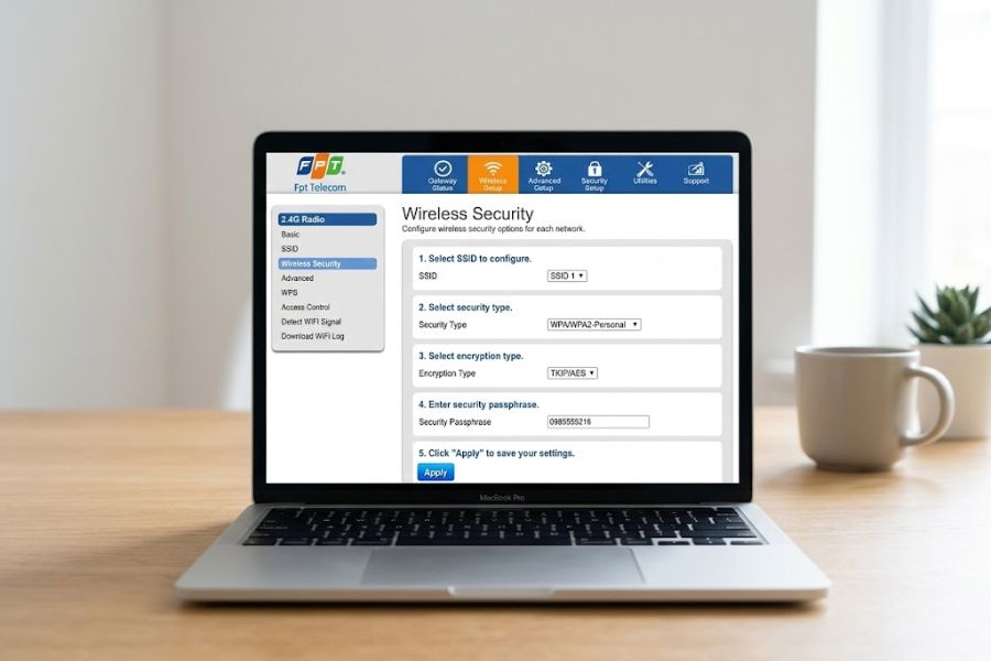 đổi mật khẩu wifi fpt