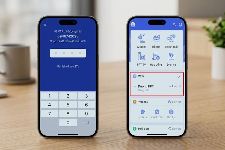 đổi mật khẩu wifi fpt