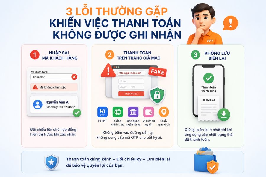 Tra cứu hóa đơn trước khi đóng tiền mạng FPT