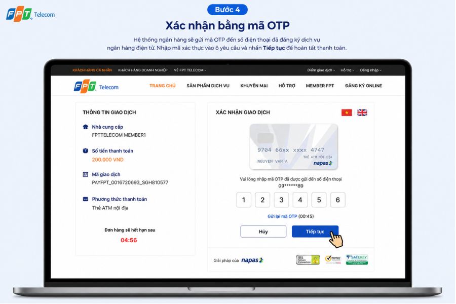 đóng tiền mạng fpt