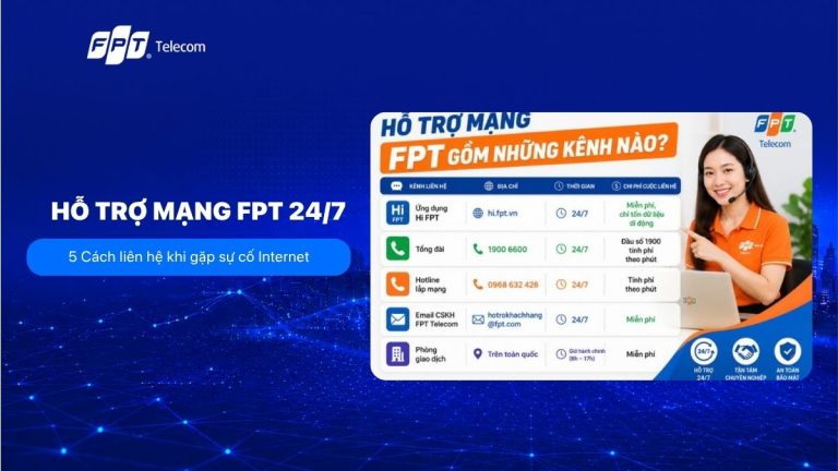 Hỗ trợ mạng FPT 24/7: 5 Cách liên hệ khi gặp sự cố Internet