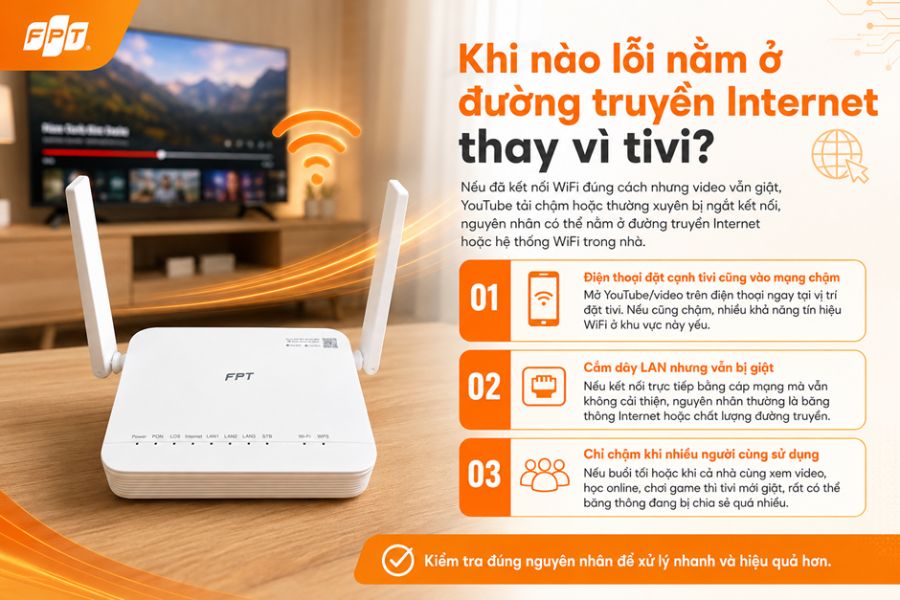 lỗi internet thay vì tivi