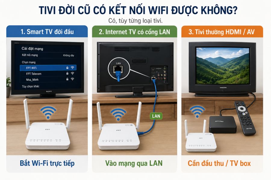 kết nối tivi đời cũ