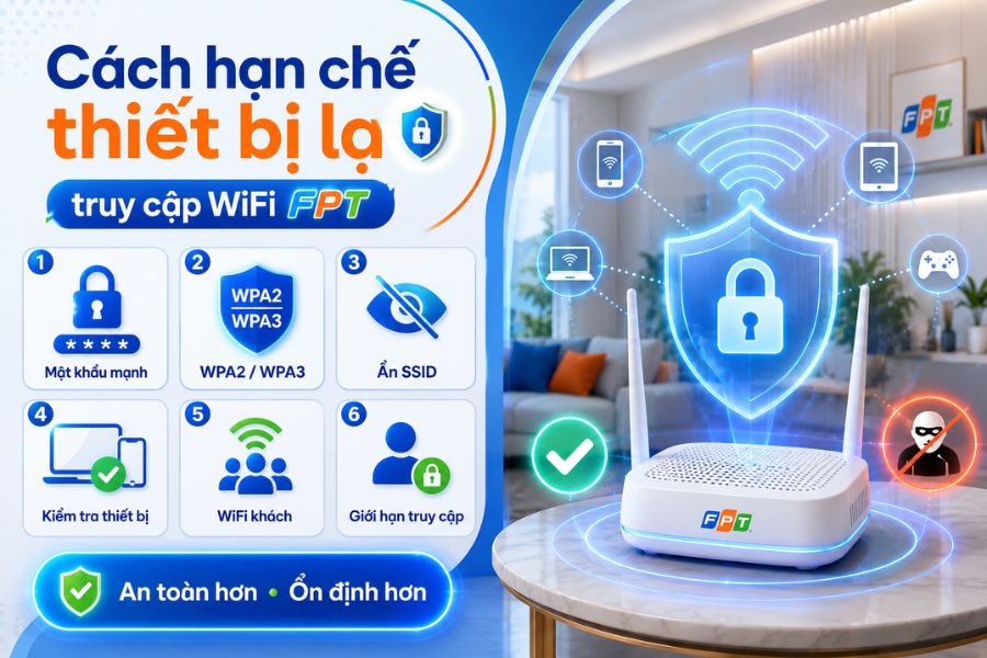 Kiểm tra ai đang dùng WiFi FPT và hạn chế thiết bị lạ truy cập mạng