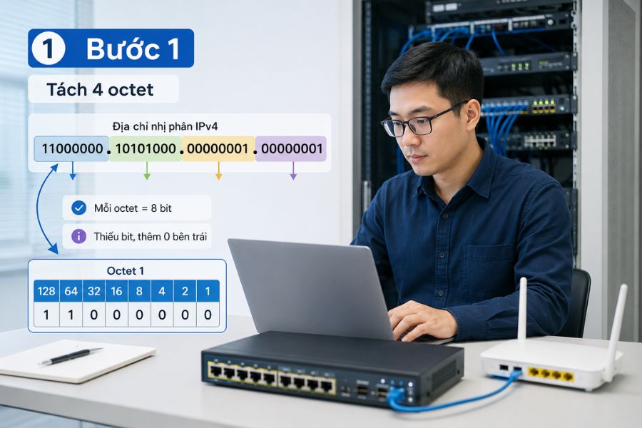 đổi ip nhị phân sang thập phân