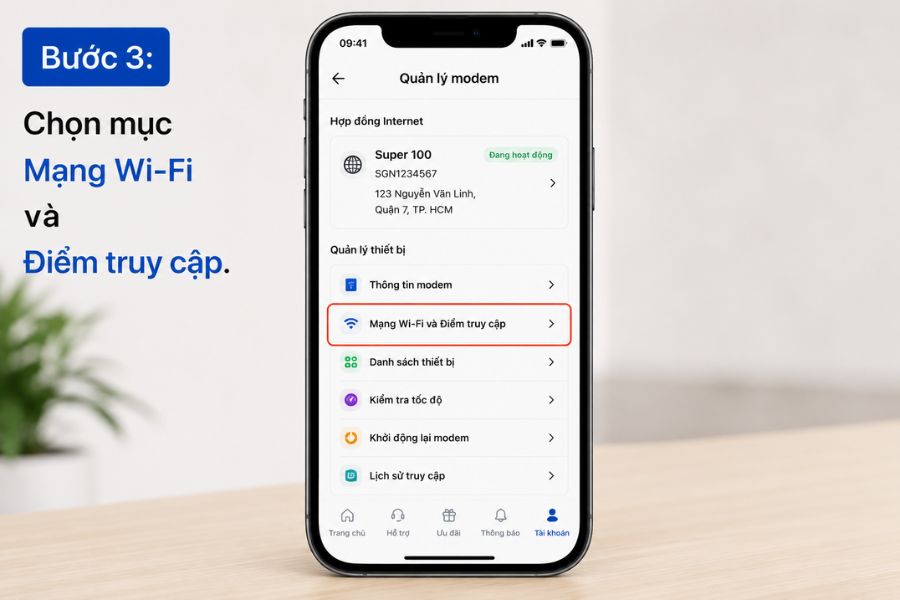 quên mật khẩu wifi