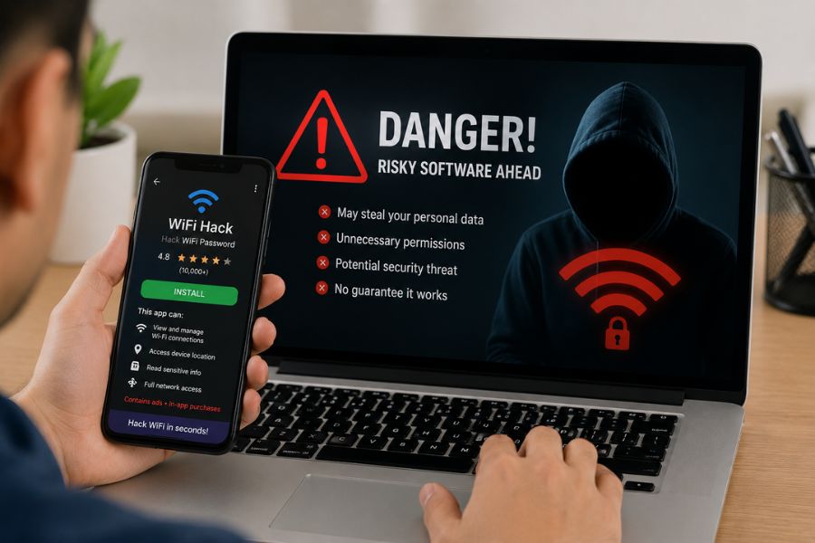 cách bẻ khóa pass wifi