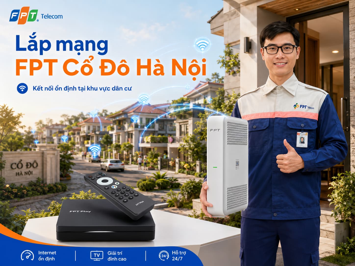 Lắp mạng FPT Cổ Đô Hà Nội tại khu vực dân cư