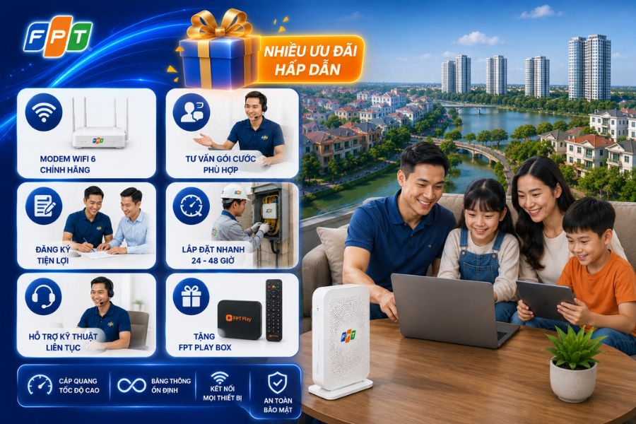 Ưu đãi khi lắp mạng FPT Gia Lâm mới nhất