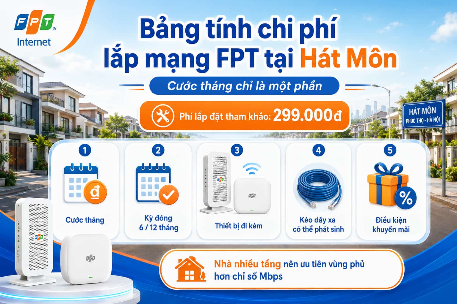Cước tháng chỉ là một phần, phí lắp đặt và kỳ đóng mới quyết định số tiền ban đầu