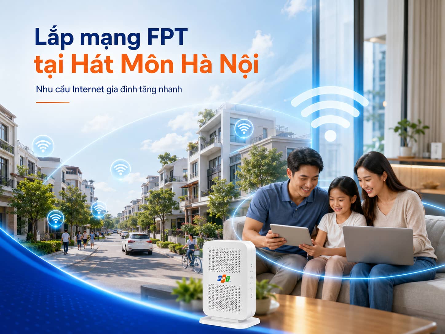Khu dân cư xã Hát Môn sau sáp nhập, nơi nhu cầu Internet gia đình tăng nhanh