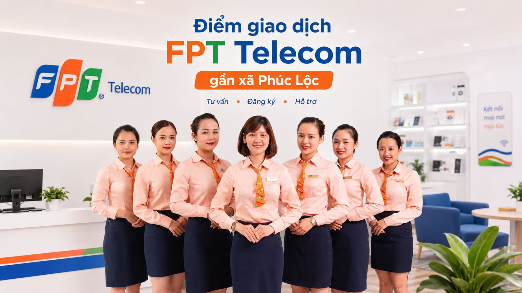 Quầy giao dịch là nơi xử lý cước phí, thiết bị và hồ sơ hợp đồng.