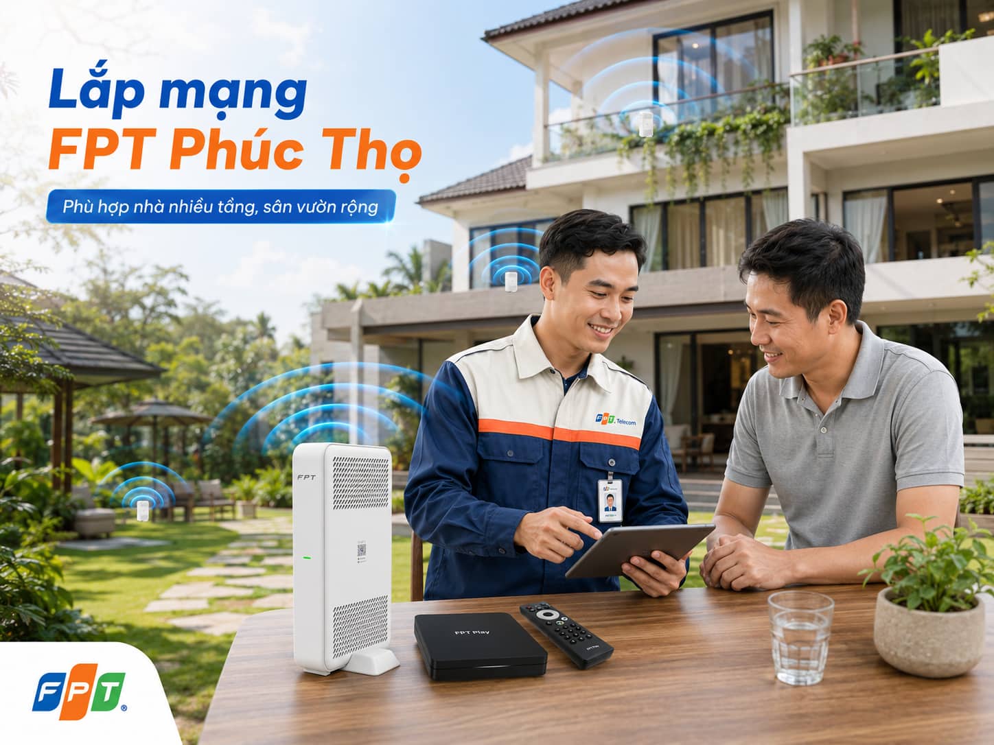 Khu vực Phúc Thọ có nhiều nhà nhiều tầng và sân vườn rộng nên nhu cầu phủ sóng khác hẳn căn hộ nội thành.