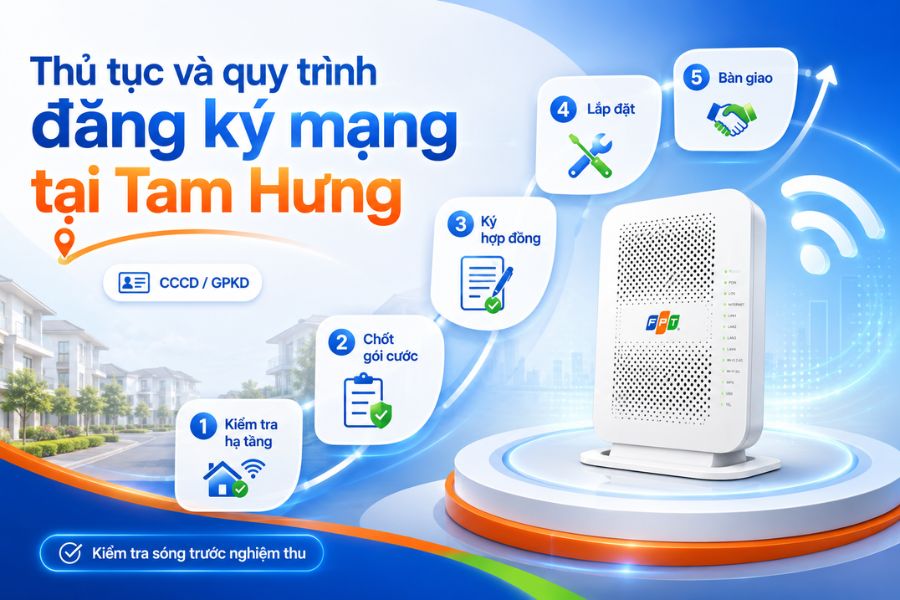 Lắp mạng FPT Tam Hưng với thủ tục đơn giản, kiểm tra hạ tầng, ký hợp đồng và bàn giao nhanh