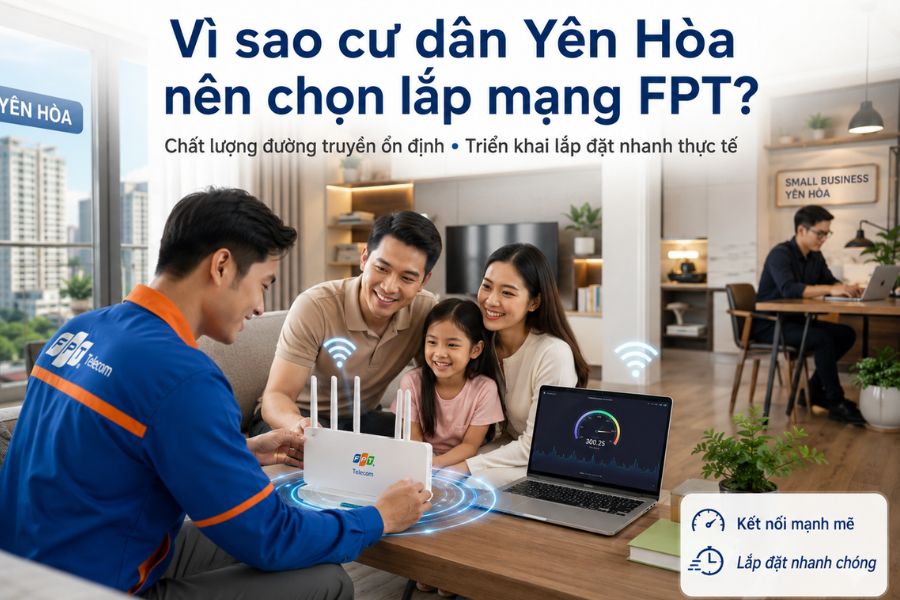 Lựa chọn lắp mạng tại FPT Yên Hoà