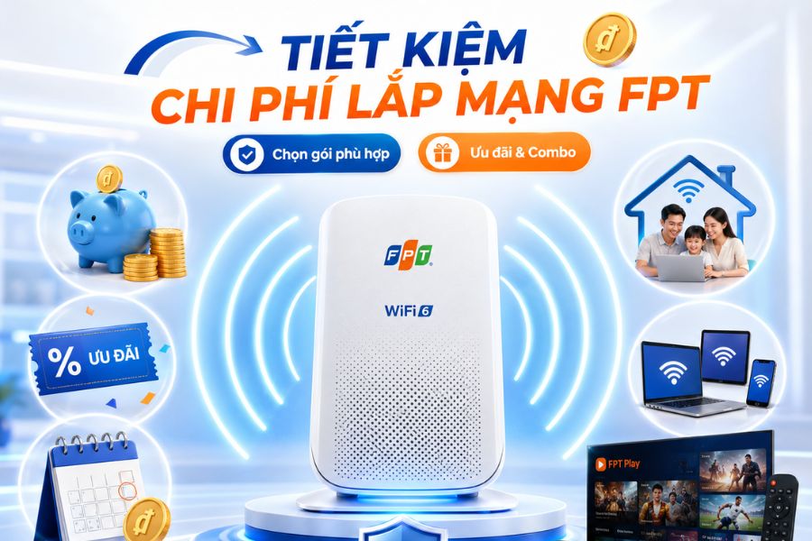 Ưu đãi tiết kiệm chi phí lắp mạng giá rẻ FPT.