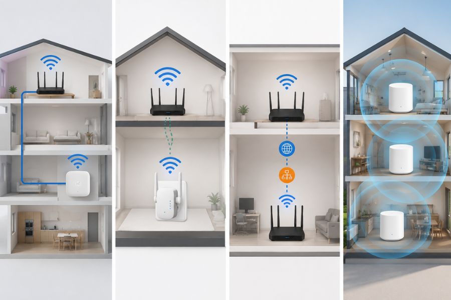 Các cách lắp đặt wifi phổ biển hiện nay