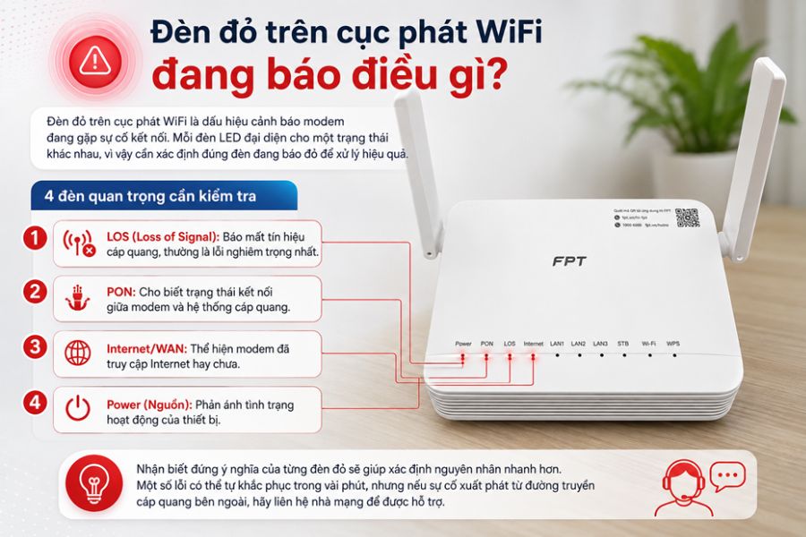 lỗi báo đỏ trên cục wifi